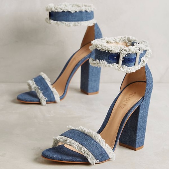 denim heels online